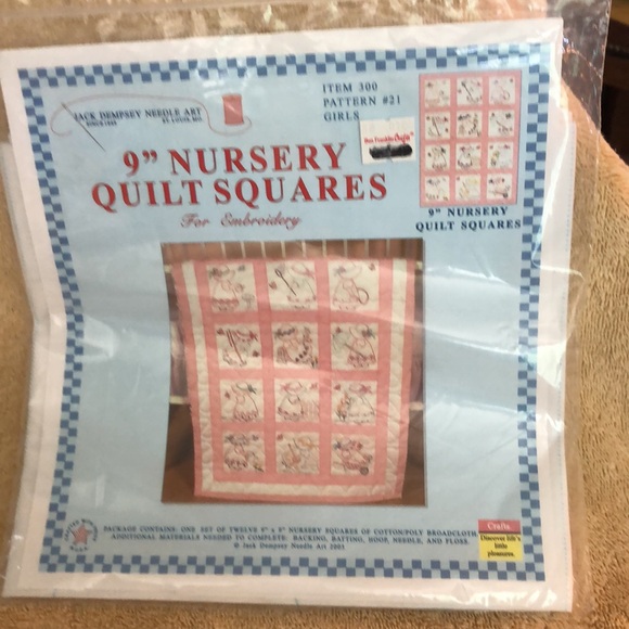 Dimensions 8x10” Baby Hugs Birth Record & Jack Dempsey 9” Nursery Quilt Squares - Picture 4 of 5